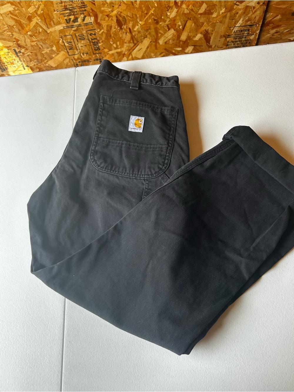 Carhartt Black Canvas Utility Work Pants relaxed